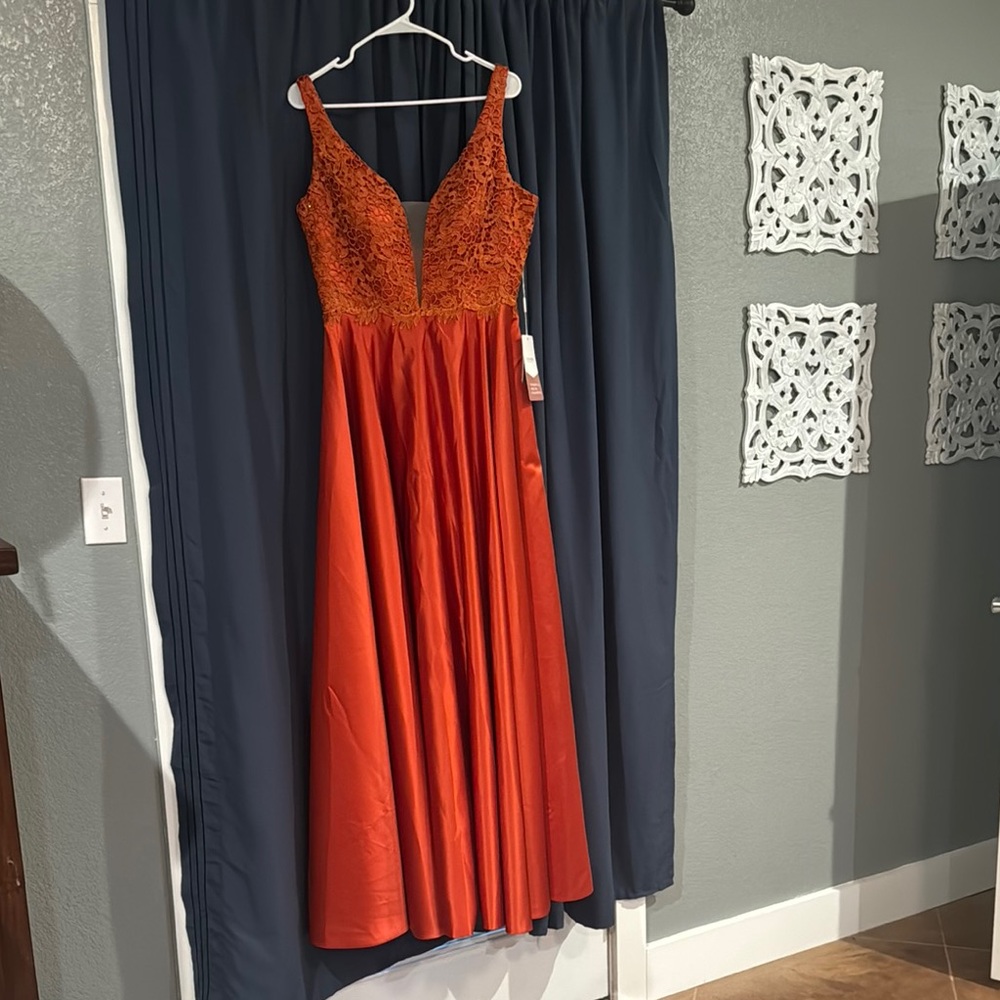 Elegant Orange Evening Gown